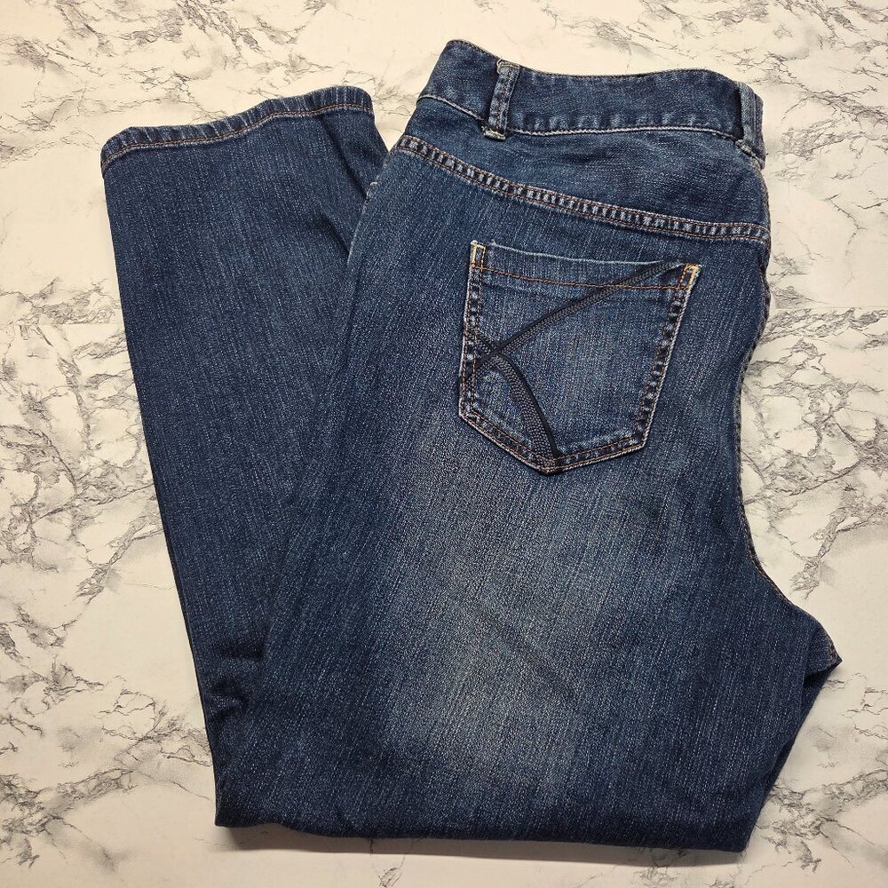Lane Bryant 18 Petite Medium Wash Denim Blue Simply Straight Leg Jeans